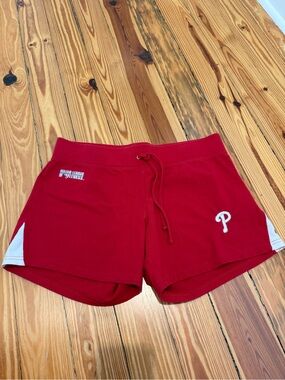 Major League Fitness Phillies Red Drawstring Shorts | Size small